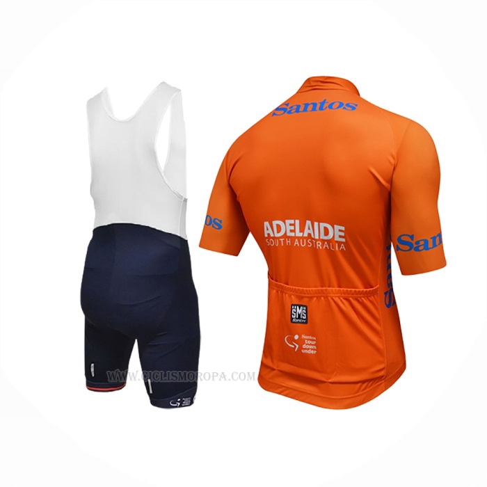 2018 Ropa Ciclismo Tour Down Under Santos Naranja Mangas Corta Y Culotte Corto